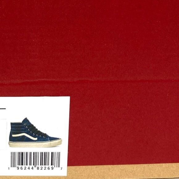 VANS Sk8-Hi Tapered High Top Denim Navy Canvas Men’s Sneakers Skate VN0A5KRUNAV - Picture 8 of 9